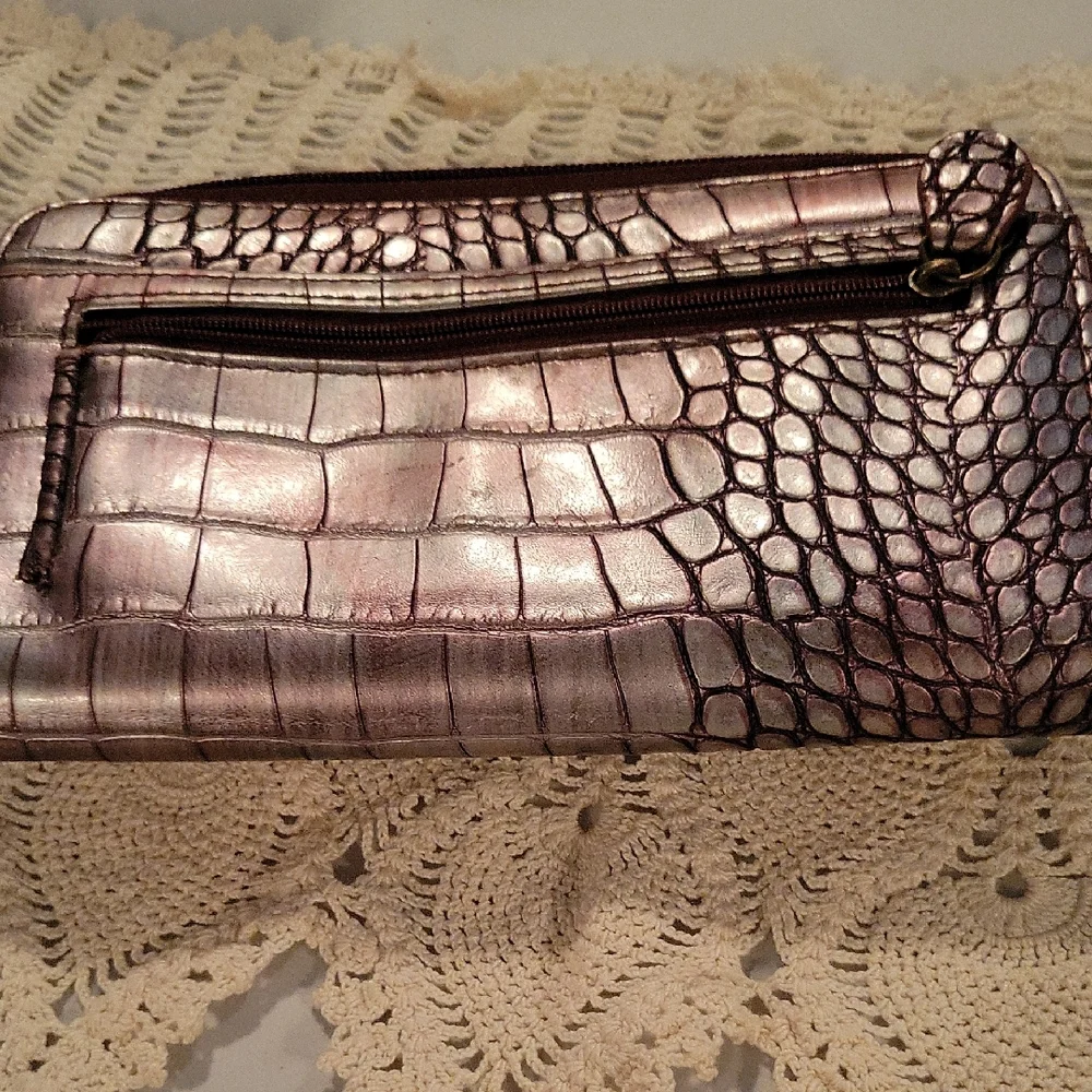 Elegant Crocodile Embossed Clutch